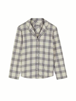 Pyjamahemd aus Bio-Baumwolle(karo perlmutt/blau, XS)