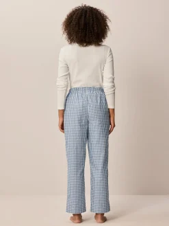 Pyjamahose aus Bio Baumwolle(blau/weiß karo, L)