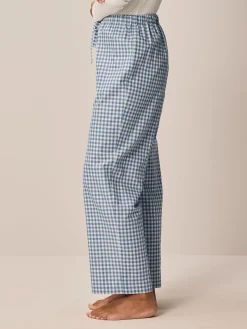 Pyjamahose aus Bio Baumwolle(blau/weiß karo, L)