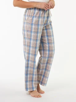Pyjamahose aus Bio Baumwolle(karo azurblau/multicolor, XS)