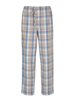 Pyjamahose aus Bio Baumwolle(karo azurblau/multicolor, XS)