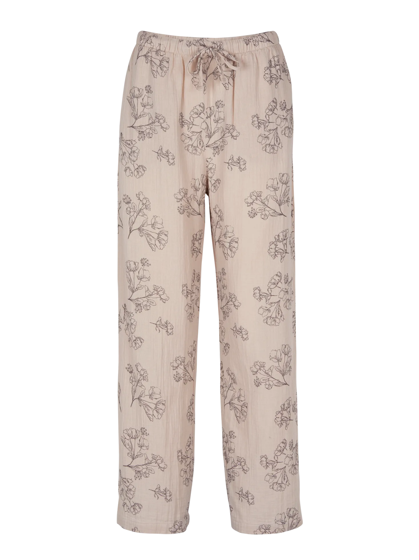 Pyjamahose lang aus Bio Baumwolle(wildrose beige, XS)