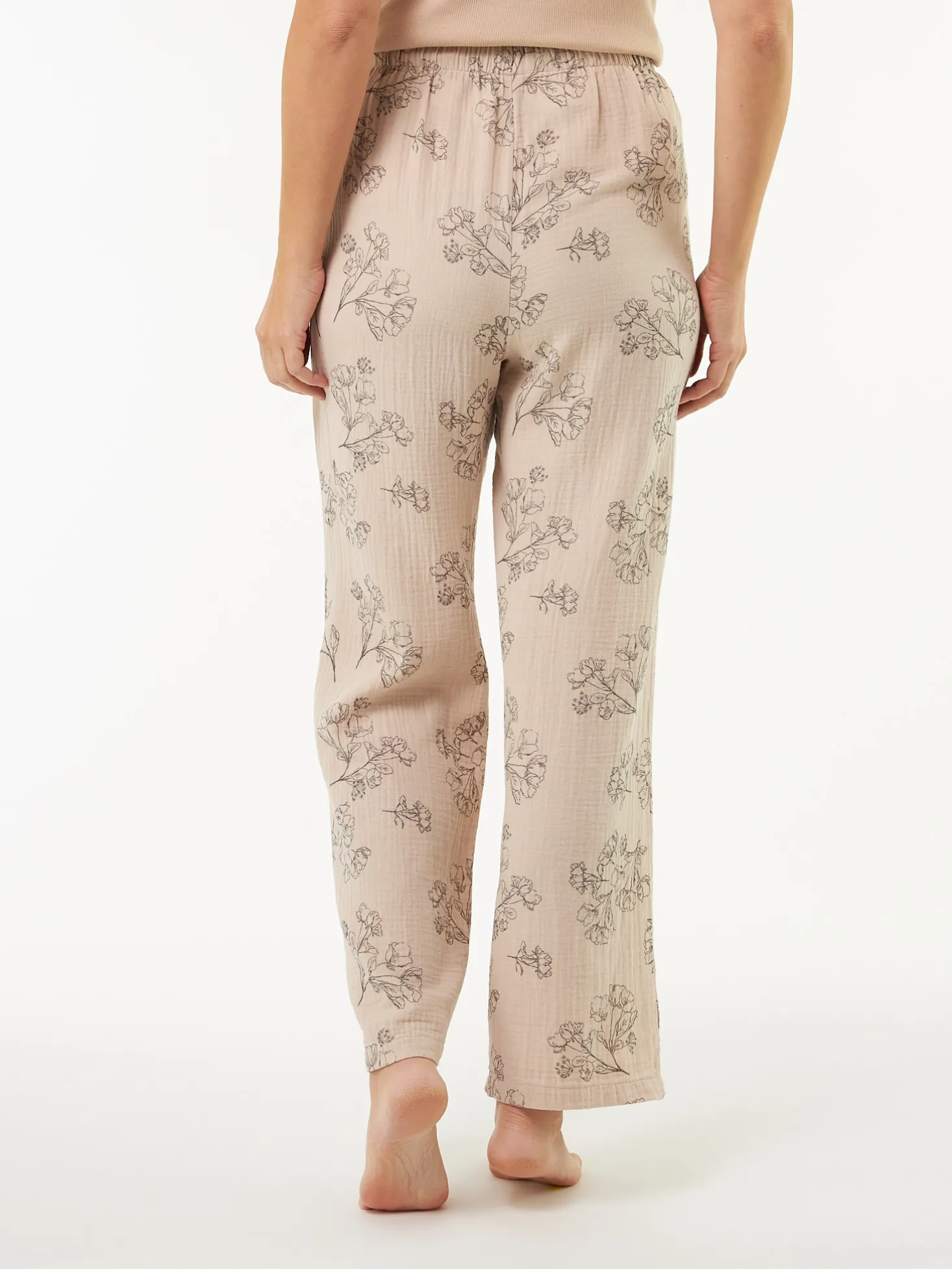 Pyjamahose lang aus Bio Baumwolle(wildrose beige, XS)