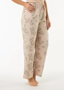 Pyjamahose lang aus Bio Baumwolle(wildrose beige, XS)
