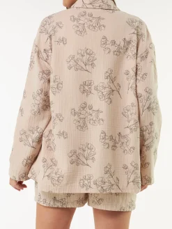 Pyjamashirt aus Bio Baumwolle(wildrose beige, M)