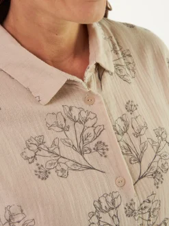 Pyjamashirt aus Bio Baumwolle(wildrose beige, L)