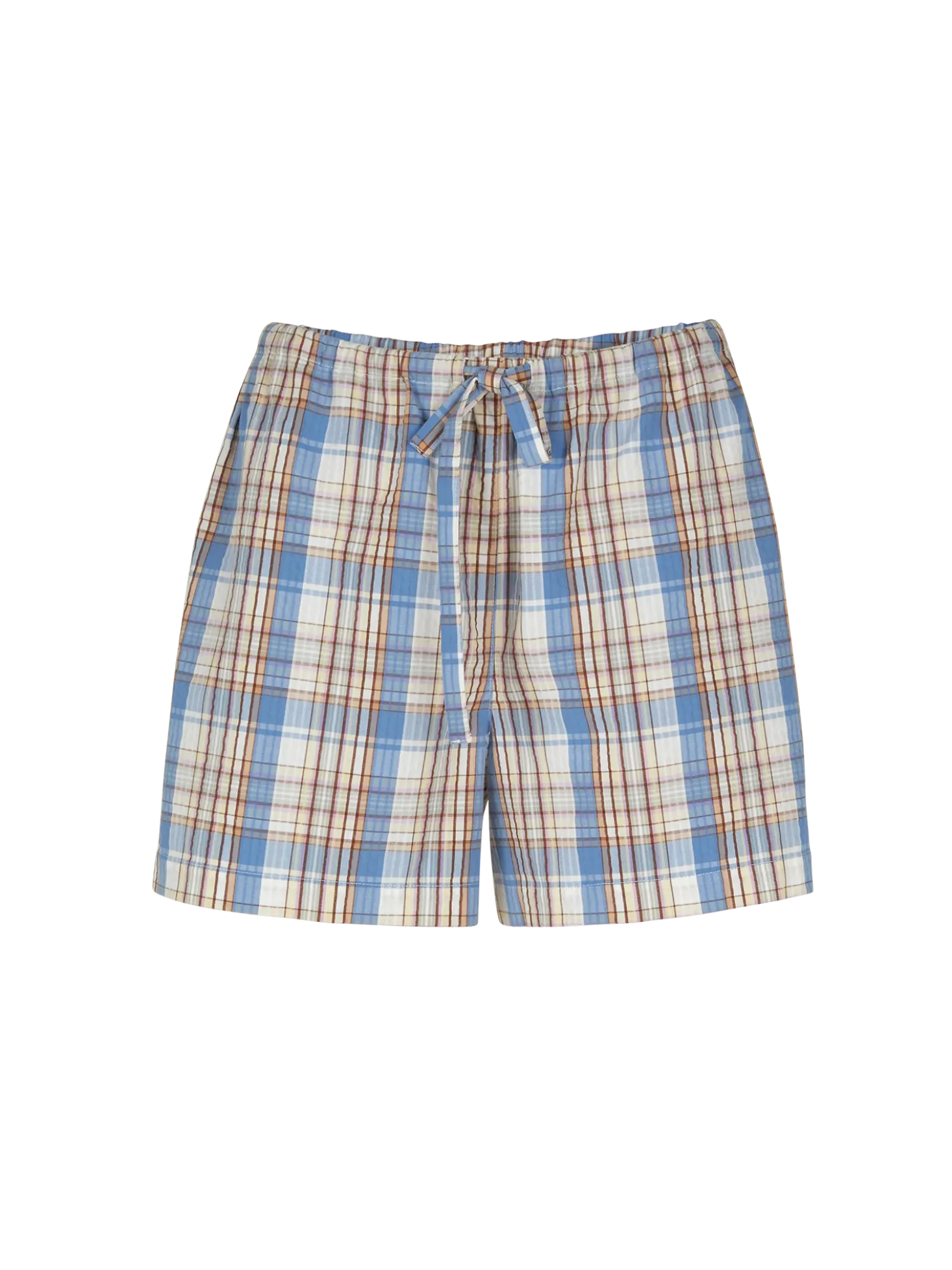 Pyjamashorts aus Bio Baumwolle(karo azurblau/multicolor, XS)