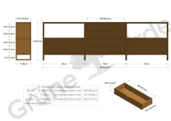 Regal QuintumVariante 7, B 2930 x T 360 x H 890 mm (Eiche)