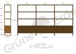 Regal QuintumVariante 14, B 2930 x T 360 x H 1620 mm (Eiche)
