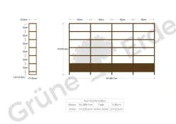 Regal QuintumVariante 19, B 3895 x T 360 x H 2350 mm (Eiche)