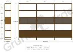 Regal QuintumVariante 16, B 2930 x T 360 x H 1985 mm (Buche)