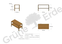 Regal Tenso(Buche, 2 Fächer, 70cm)
