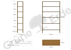 Regal Tenso(Esche, 6 Fächer, 100cm)