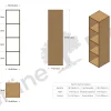 Regal Yunit Pur(Buche, 1 x 4 Fächer)