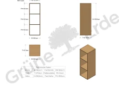 Regal Yunit Pur(Eiche, 1 x 3 Fächer)