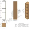 Regal Yunit Pur(Eiche, 1 x 5 Fächer)