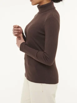 Rollkragenshirt aus Bio Baumwolle/Wolle(chocolate melange, 46)