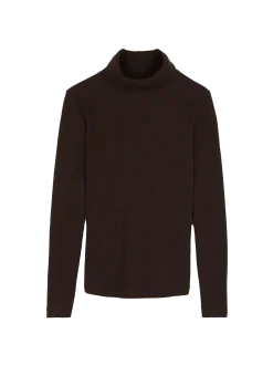 Rollkragenshirt aus Bio Baumwolle/Wolle(chocolate melange, 46)
