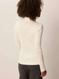 Rollkragenshirt aus Bio Baumwolle/Wolle(natur, 42)