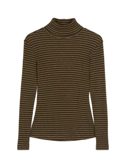 Rollkragenshirt aus Bio Baumwolle(kaktus/light khaki ringel, XS)