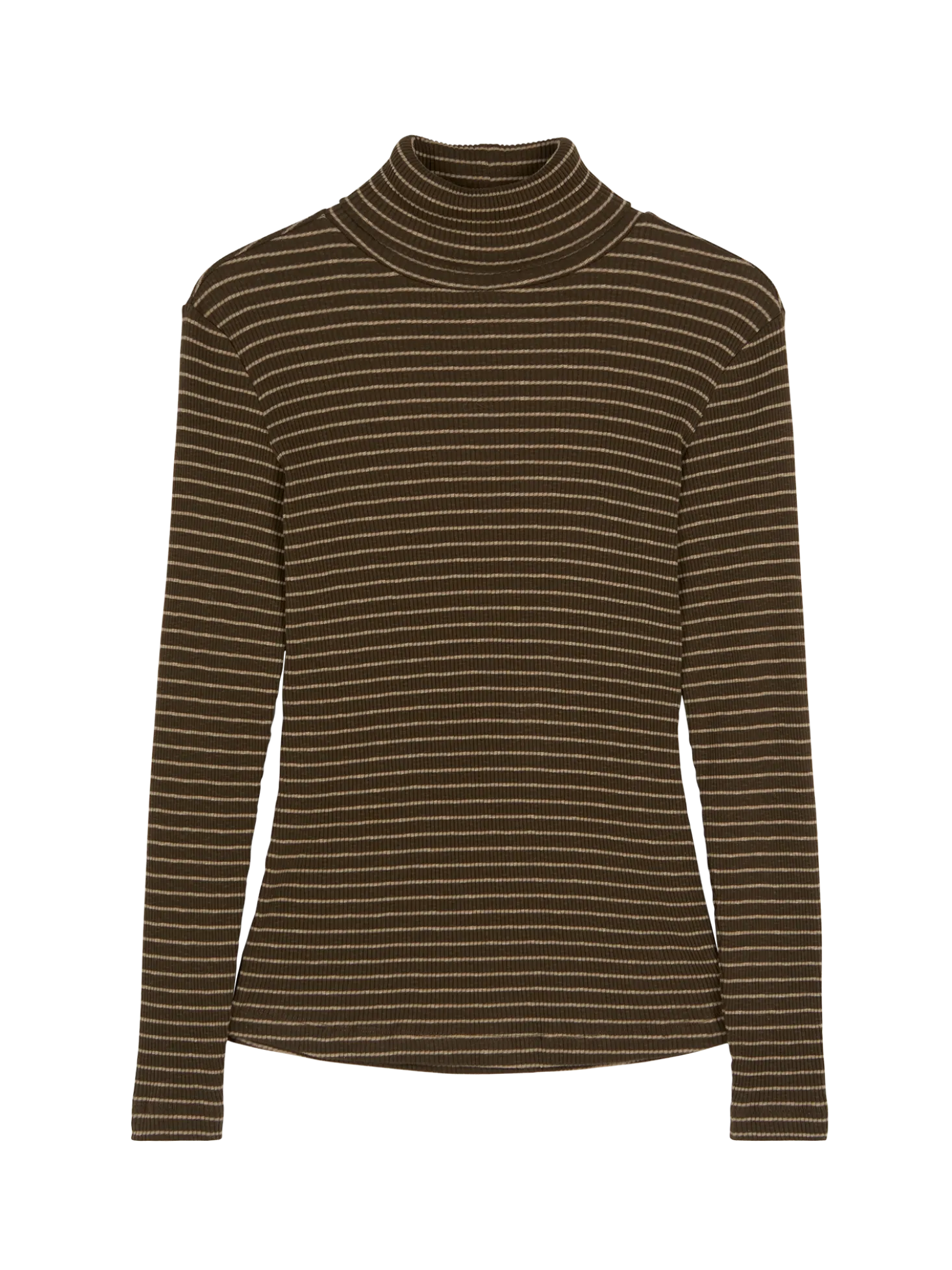 Rollkragenshirt aus Bio Baumwolle(kaktus/light khaki ringel, XS)
