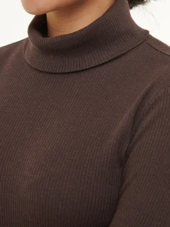 Rollkragenshirt aus Bio Baumwolle/Wolle(chocolate melange, 44)