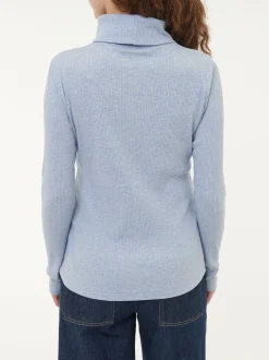 Rollkragenshirt aus Bio Baumwolle/Wolle(lichtblau melange, 42)