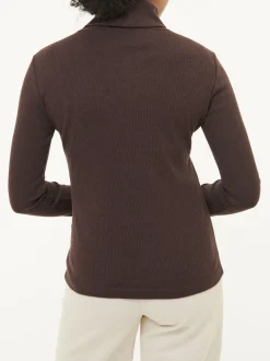 Rollkragenshirt aus Bio Baumwolle/Wolle(chocolate melange, 42)