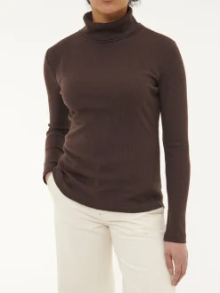 Rollkragenshirt aus Bio Baumwolle/Wolle(chocolate melange, 42)