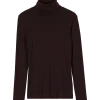 Rollkragenshirt aus Bio Wolle(aubergine, L)