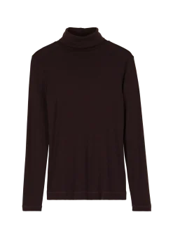 Rollkragenshirt aus Bio Wolle(aubergine, L)
