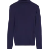 Rollkragenshirt aus Bio Wolle(royalblau, S)