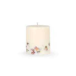 RosenknospenNatürliche Rapswachskerze ohne Duft, ø 8 cm, H 9 cm