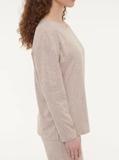 Schlafshirt aus Bio-Baumwolle(blätterdruck mauve, XS)