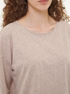 Schlafshirt aus Bio-Baumwolle(blätterdruck mauve, XS)
