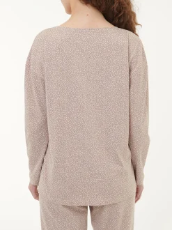 Schlafshirt aus Bio-Baumwolle(blätterdruck mauve, XS)