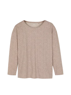 Schlafshirt aus Bio-Baumwolle(blätterdruck mauve, XS)