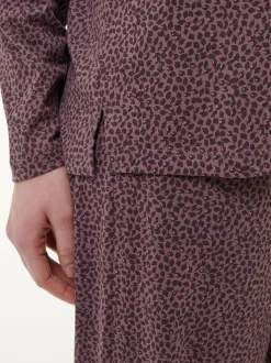 Schlafshirt aus Bio-Baumwolle(blätterdruck aubergine, XS)