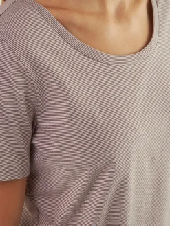 Schlafshirt aus Bio-Baumwolle(ringel kaffee, XS)