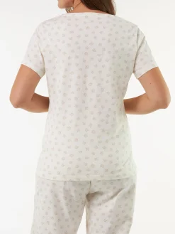 Schlafshirt aus Bio-Baumwolle(blume weiss, XS)