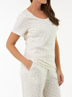 Schlafshirt aus Bio-Baumwolle(blume weiss, XS)