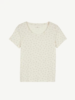 Schlafshirt aus Bio-Baumwolle(blume weiss, XS)