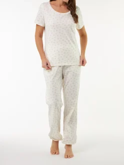 Schlafshirt aus Bio-Baumwolle(blume weiss, XS)