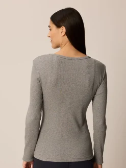 Schlafshirt aus Bio-Baumwolle(grau melange, XS)
