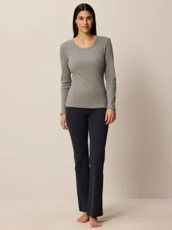 Schlafshirt aus Bio-Baumwolle(grau melange, XS)