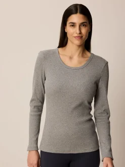 Schlafshirt aus Bio-Baumwolle(grau melange, XS)