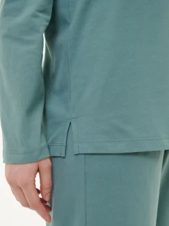 Schlafshirt aus Bio-Baumwolle(blaugrün, XS)