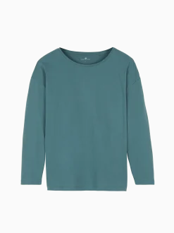 Schlafshirt aus Bio-Baumwolle(blaugrün, XS)