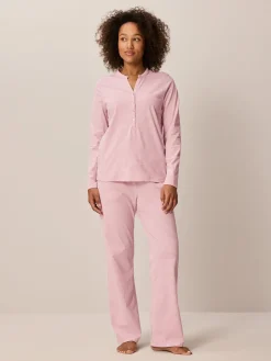Schlafshirt aus Bio-Baumwolle(winterflieder ringel, XS)