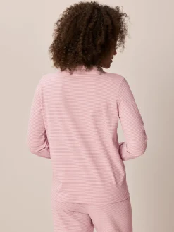 Schlafshirt aus Bio-Baumwolle(winterflieder ringel, XS)